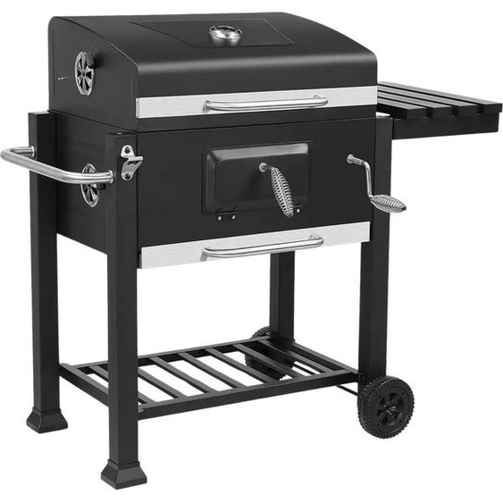 Barbecue au charbon de bois BBQ - Pour la maison ou le camping - Barbecue chaudière - Pour 5-10 personnes - Sur roulettes - Outdoor