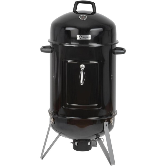 Barbecue au charbon de bois, modèle Rookton - Diamètre : 47 cm. Surface de cuisson : acier inoxydable. Couleur : noir