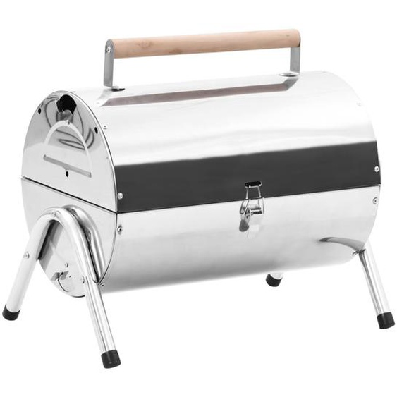 Barbecue au charbon portable Acier inoxydable Grilles doubles