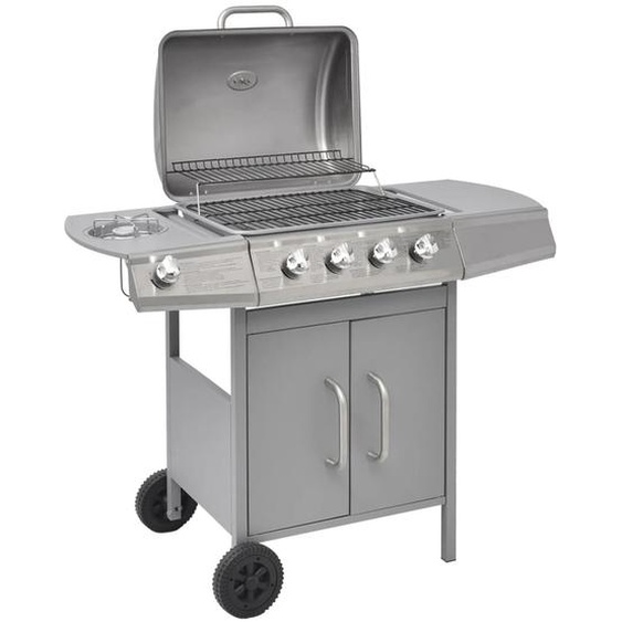 Barbecue au gaz 4+1 zone de cuisson Argenté