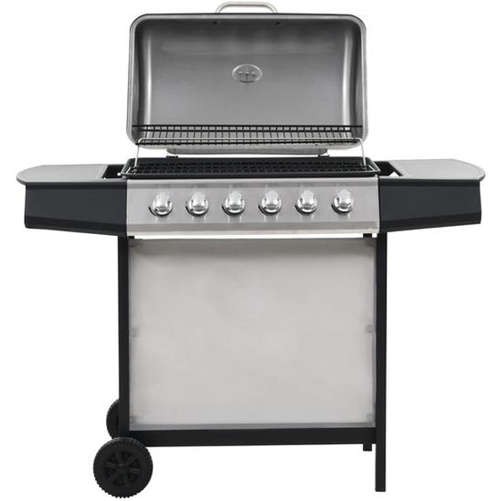 Barbecue au gaz avec 6 zones de cuisson Inox Argenté