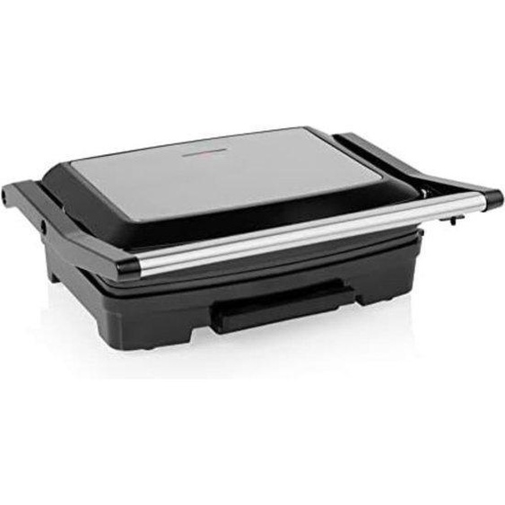 Barbecue compact avec plaques amovibles, 23 x 15 cm, noir