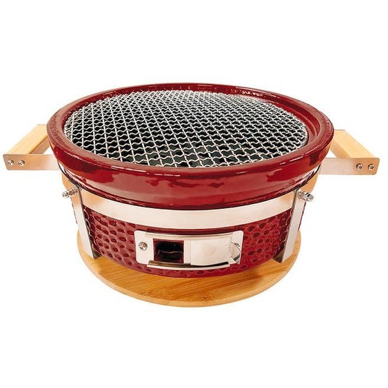 Barbecue de table rond Kamado Braza - Rouge vin