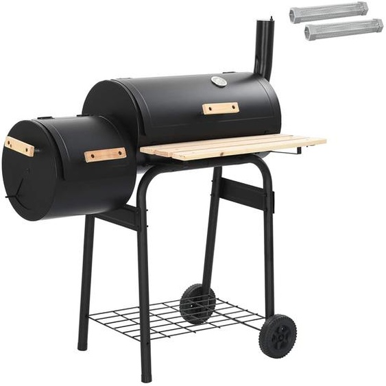 Barbecue dextérieur, 103 x 60 x 113 cm, acier, noir
