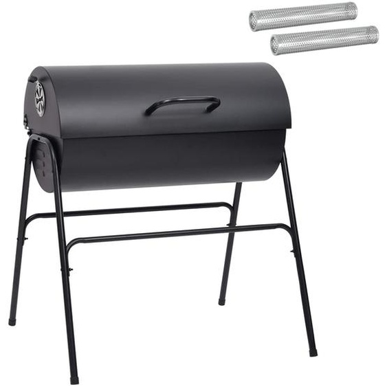 Barbecue dextérieur, 3 pièces, 80 x 73 x 90 cm, métal, noir