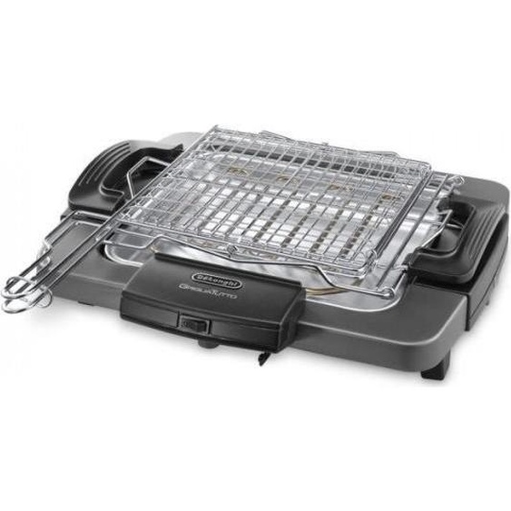 Barbecue Electrique - Grillade  électrique DELONGHI BQ60.X - Double grille - 1 900 W - Plateau aluminium amovible