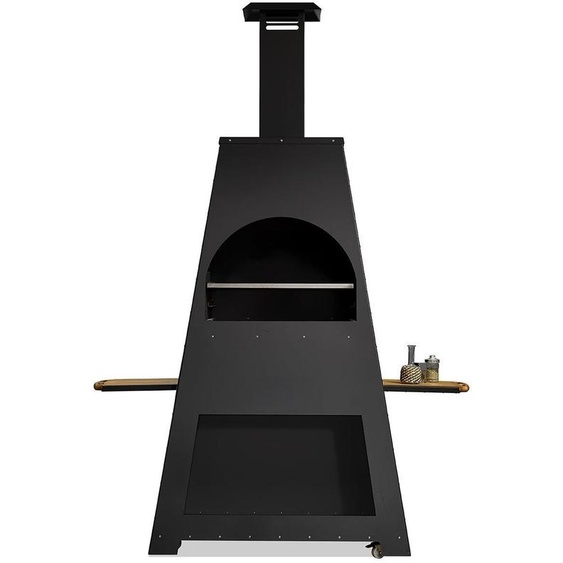 Barbecue en bois noir au design élégant pour le jardin
