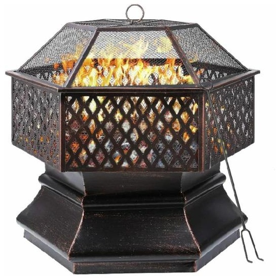 Barbecue en métal, diamètre 66 cm, pour charbon de bois
