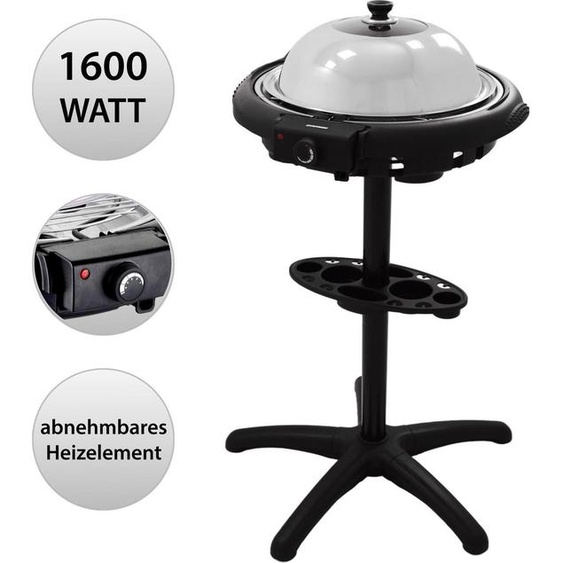 Barbecue rond avec couvercle Swiloga | Barbecue électrique sur pied | BBQ Grill