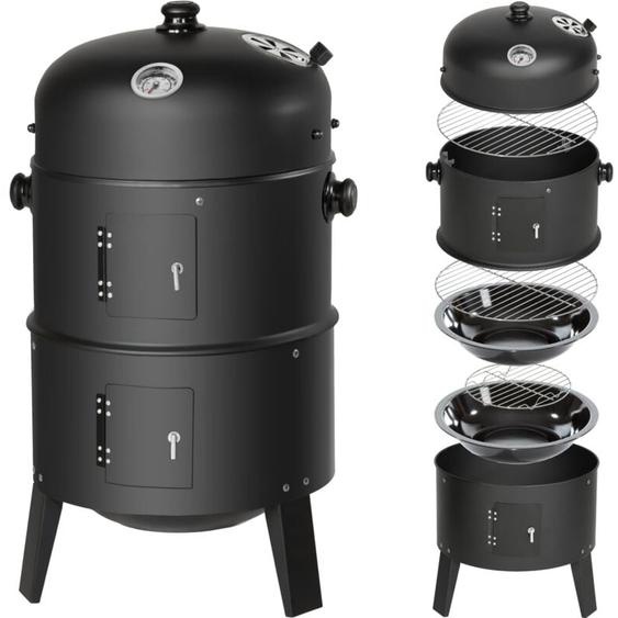 Barbecue vertical 3 en 1 fumoir -