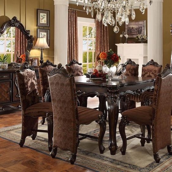 Baroque style antique Table de salle à manger en bois véritable Tables de designer classiques Rococo