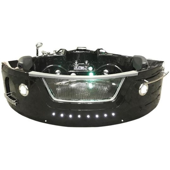 Barracuda – Baignoire hydromassage noir Chromothérapie 150 x 150 cm