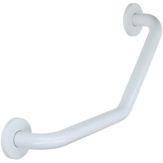 Barre dappui en acier inoxydable recouvert depoxy coudée 135° 265 x 265 mm 2 zones de fixation GARIS B-INOX-BR50