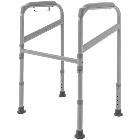 Barre dappui pour toilettes - Aide au lever / cadre dappui - Capacité de charge de 200 kg - Réglable en hauteur - Acier au carbone - Pour les personnes âgées et les personnes en situation de handicap - Gris clair