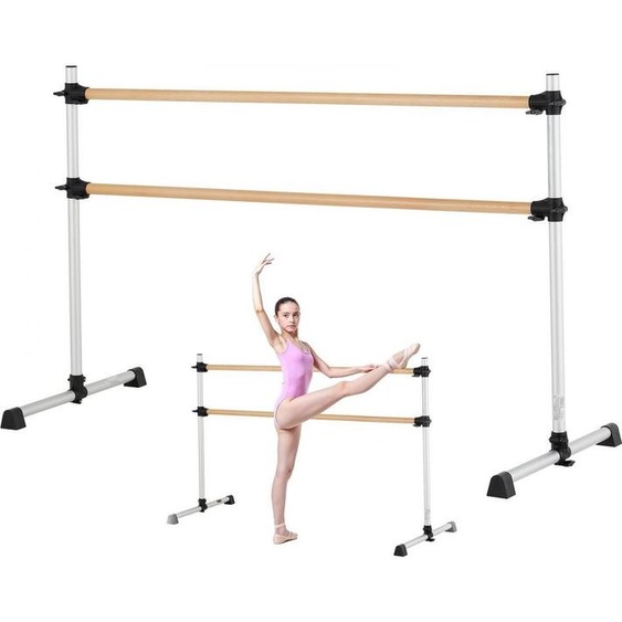 Barre de danse double indépendante, réglable en hauteur (170-1165 mm) - Barre détirement en bois pour exercices de danse classique, entraînement à léquilibre, exercices de relaxation