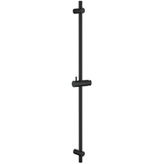 Barre de Douche Noir 90cm Barre de Douche avec Support de Douchette Barre Douche en Acier Inoxydable Universelle - Detbom