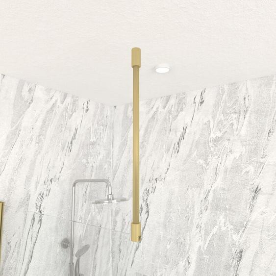 Barre de fixation plafond recoupable finition or dore brosse pour paroi de douche freedom 2 gold