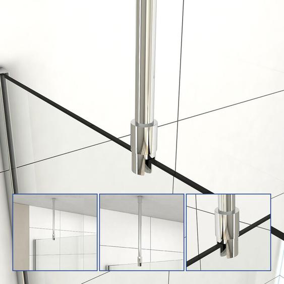 Barre de fixation ronde au plafond 500mm douche verre Barre de stabilisation Tige ronde en acier inoxydable pour 6/8/10mm douche verre - Meykoers