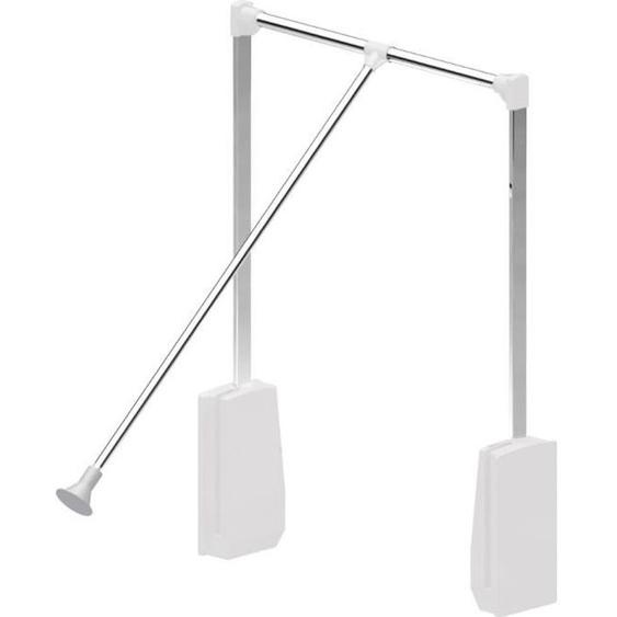 Barre de penderie escamotable - Chrome/Blanc 450-600mm