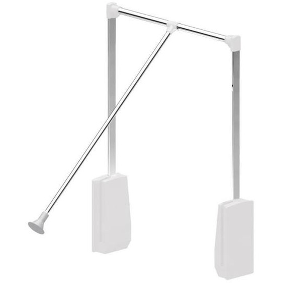 Barre de penderie escamotable - Chrome/Blanc 600-830mm