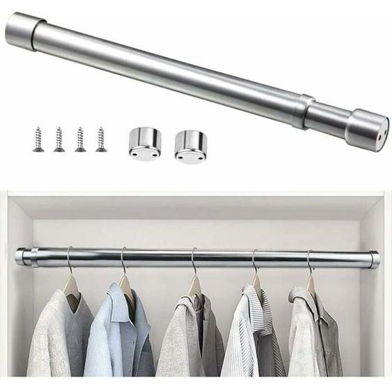 Barre de Penderie Extensible en Acier Inoxydable 51cm 80cm Tringle Rideaux Tlescopique Ajustable Tube de Penderie PZCC