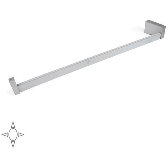 Emuca barre de penderie pour armoire Castor avec lumière LED, batterie amovible et détecteur de mouvement, 858, Anodisé mat