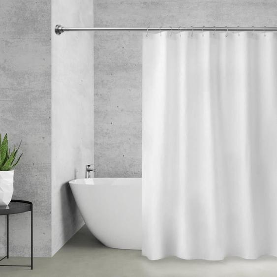 Barre de rideau de douche Réglable en continu Chromé 105-180 cm Anneaux de douche inclus