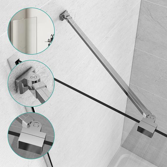 Barre de Stabilisation 500mm, Barre Stabilisatrice pour Paroi de Fixation de Douche/Paroi de Douche à litalienne/Sans Cadre Porte de Douche, Barre