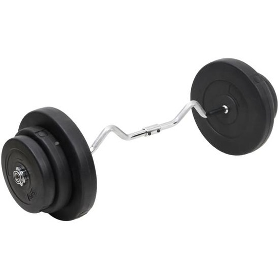 Barre dhaltères ondulée avec plaques 60 kg