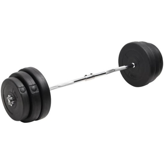 Barre dhaltères ondulée avec plaques 90 kg