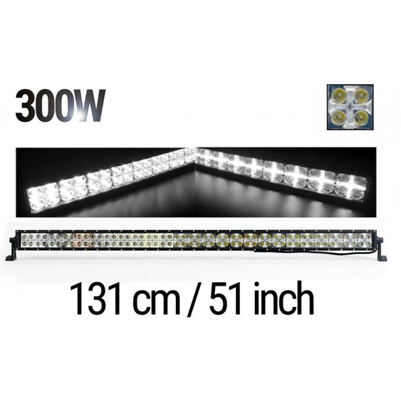 Barre LED 131 cm – Projecteur à barres LED avec feux de jour CROSS DRL 300 W, 12 V/24 V, 2 modes de fonctionnement