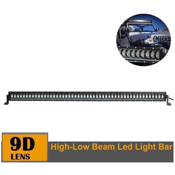 Barre LED 9D 140 cm, réglable (haut/bas, court/long), étanche, résistante aux chocs, 12 V/24 V, 32 000 lm, 400 W, avec lentilles, barre LED tout-terrain pour D