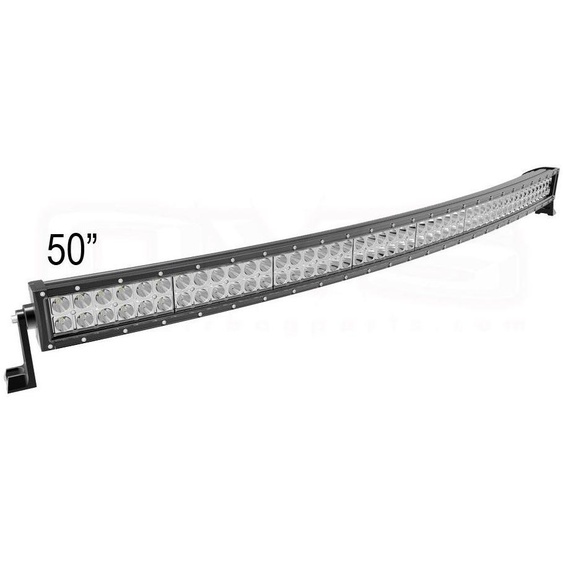 Barre LED courbée de 127 cm, puissante de 288 W (projecteur à diodes LED) avec éclairage blanc directionnel, 12 V/24 V