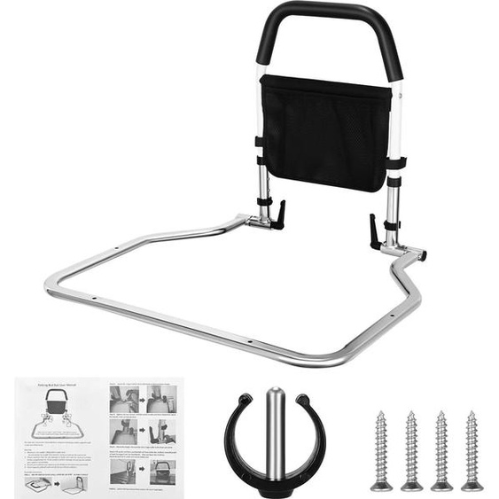 Barrière de lit, hauteur réglable, facilement pliable, BLANC