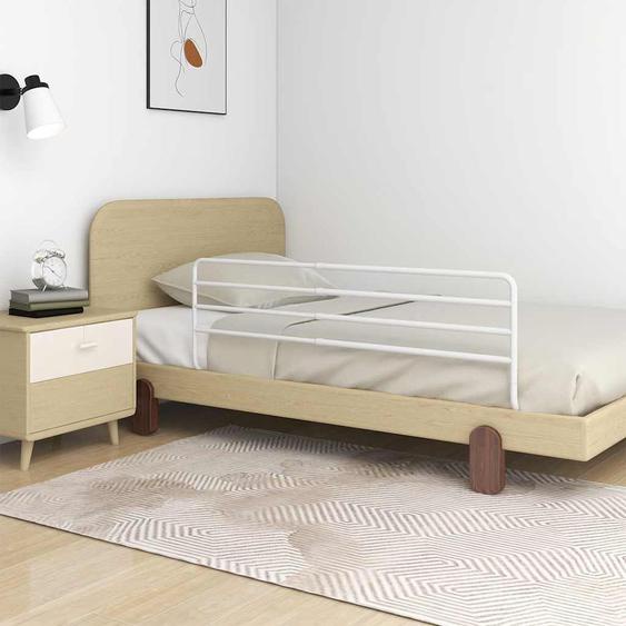 Barrière de sécurité de lit denfant Blanc (76-137)x55 cm Fer