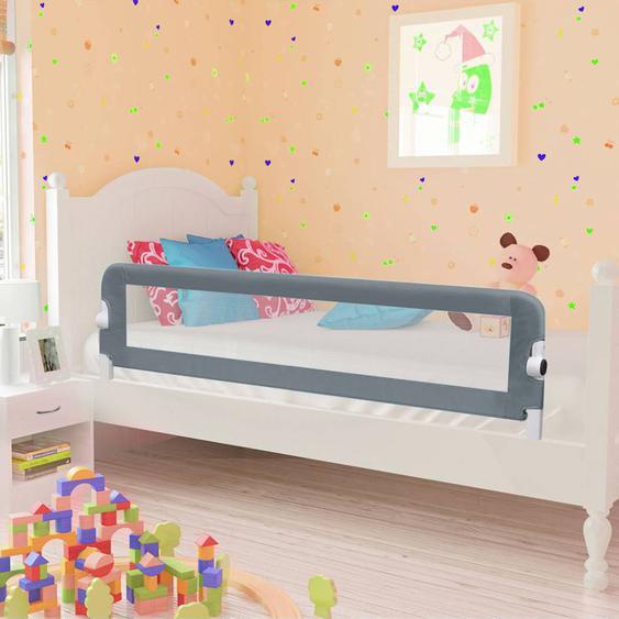 Barrière de sécurité de lit denfant Gris 120x42 cm Polyester