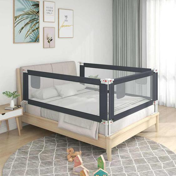 Barrière de sécurité de lit denfant Gris foncé 180x25 cm Tissu
