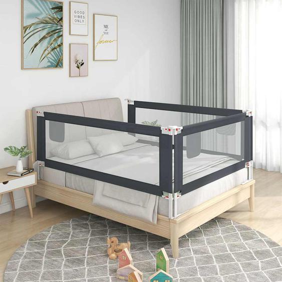 Barrière de sécurité de lit denfant Gris foncé 190x25 cm Tissu