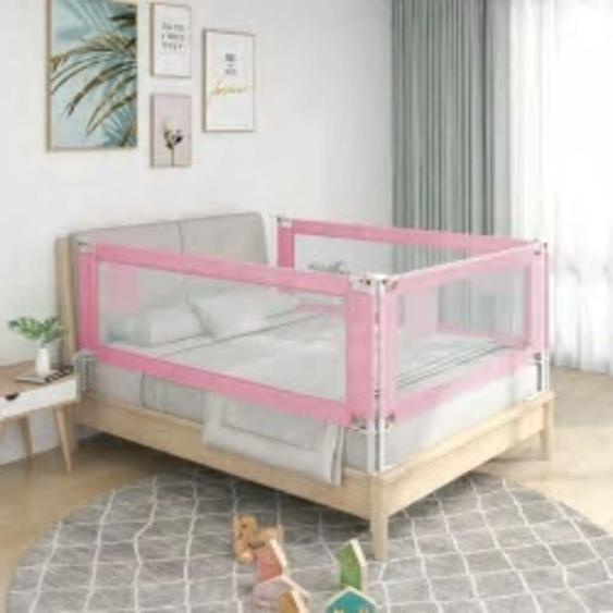 Barrière de sécurité de lit denfant Rose 140x25 cm Tissu
