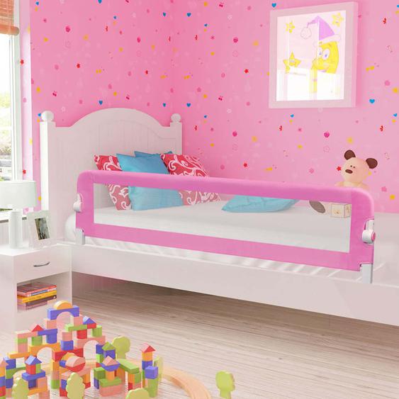 Barrière de sécurité de lit denfant Rose 180x42 cm Polyester