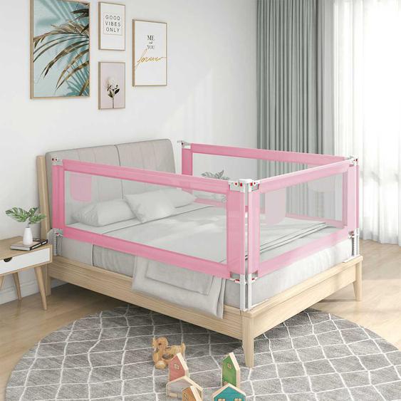 Barrière de sécurité de lit denfant Rose 200x25 cm Tissu
