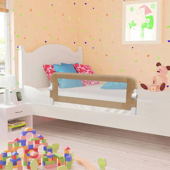 Barrière de sécurité de lit denfant Taupe 120x42 cm Polyester
