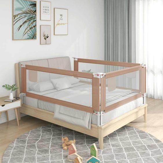 Barrière de sécurité de lit denfant Taupe 150x25 cm Tissu