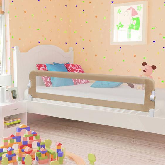 Barrière de sécurité de lit denfant Taupe 180x42 cm Polyester
