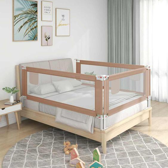 Barrière de sécurité de lit denfant Taupe 190x25 cm Tissu