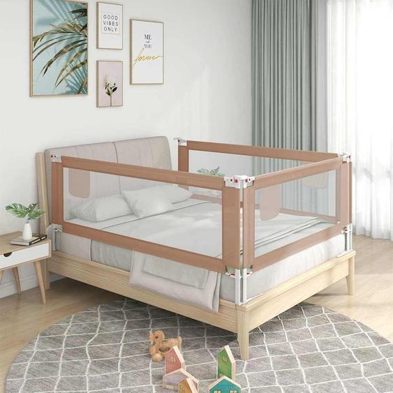 Barrière de sécurité de lit denfant Taupe 200x25 cm Tissu