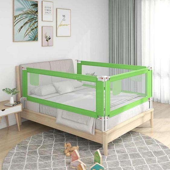Barrière de sécurité de lit denfant Vert 140x25 cm Tissu