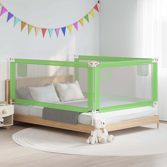 Barrière de sécurité de lit denfant Vert 200x25 cm Tissu