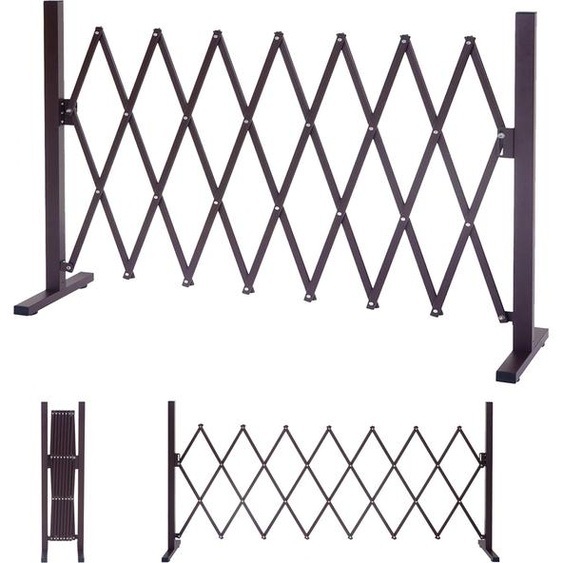 Barrière de sécurité HWC-B34, Grillage à ciseaux pour animaux, extensible, alu brun ~ hauteur 103cm, largeur 35-300cm