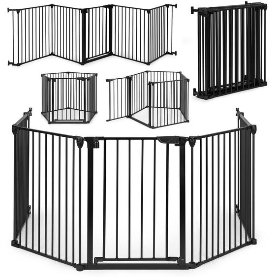 Barrière de sécurité pour animaux et enfants 5 panneaux 60 cm métal noir ECOTOYS